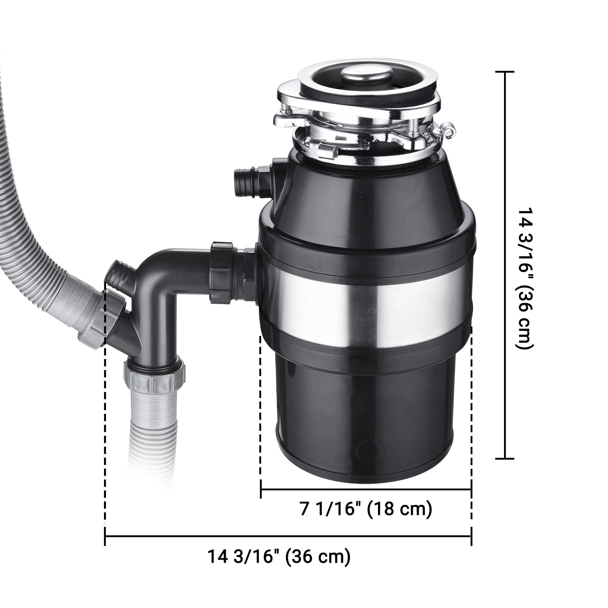 Amazon.com: Yescom 1 HP 2600 RPM 連續進料家用插入式垃圾處理器,適用
